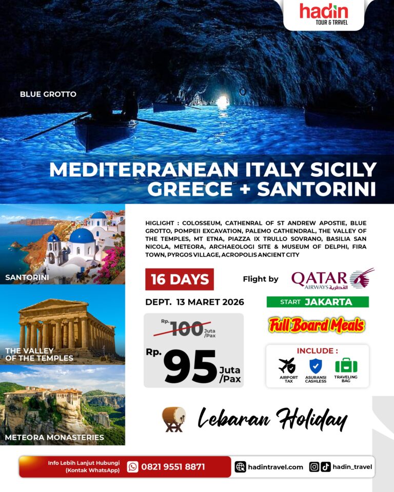Lebaran Holiday | MEDITERRENEAN ITALY SICILY GREECE + SANTORINI | 16 DAYS